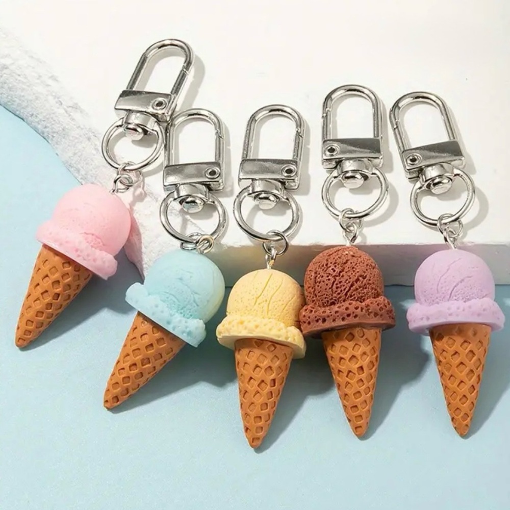Ice Cream Cone Keychains 5pc Set 🆕